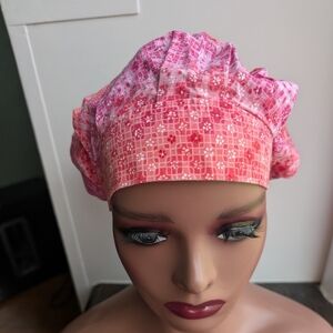 Pink and Red Flowered Patterned Surgical Cap